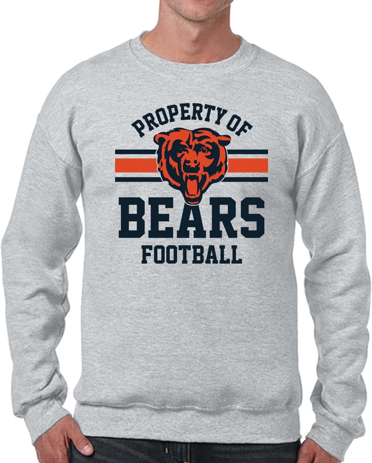 NFL Chicago Bears Crewneck Fleece Sweatshirt – Adult Fan Apparel for Men & Women, Stay Warm & Show Team Spirit
