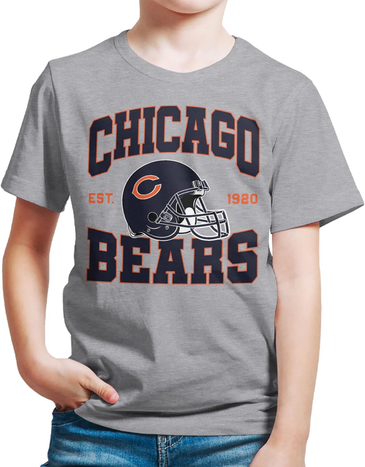 Official Chicago Bears NFL Kids Helmet T-Shirt – Short Sleeve Fan Apparel for Boys & Girls
