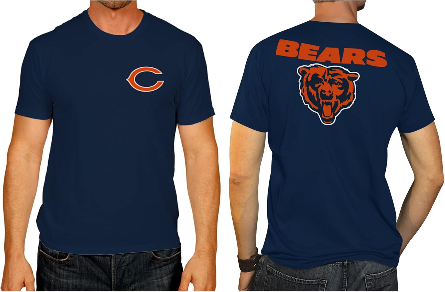Official Chicago Bears NFL Team Apparel – Final Countdown Cotton Poly Short Sleeve T-Shirt for Men & Women Fans