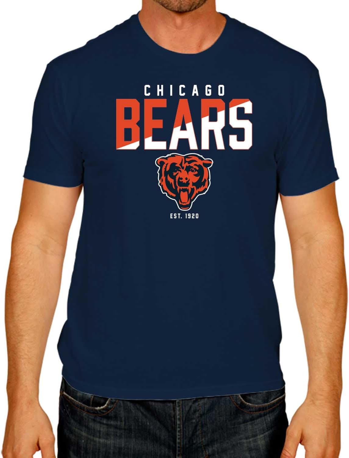 Chicago Bears NFL Unisex Diagonal Fade T-Shirt – Official Licensed Adult Tee