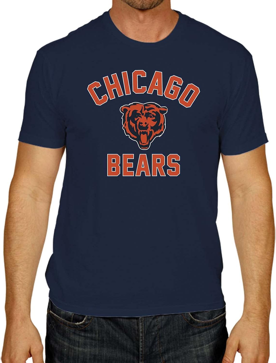 Chicago Bears NFL Fan Gear – Adult Cotton Blend Gameday T-Shirt – Tagless, Semi-Fitted for Men & Women – Show Team Spirit