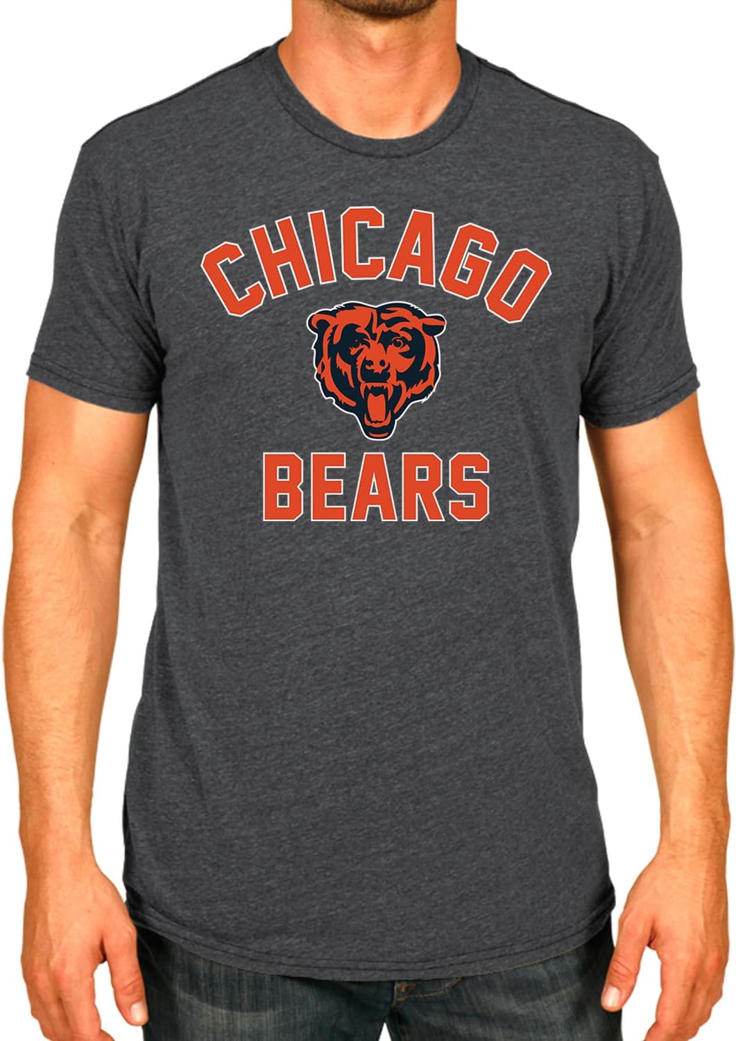 Chicago Bears NFL Gameday T-Shirt for Adults, Semi-Fitted Cotton Blend, Tagless, Show Team Spirit with Official Fan Apparel