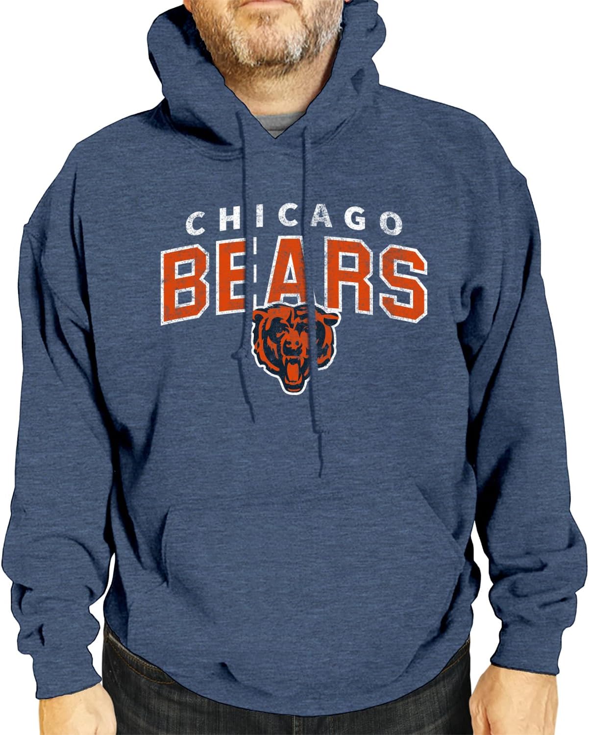 Chicago Bears NFL Heathered Hoodie – Ultra Soft Fleece Sweatshirt for Men & Women, Fresh Football Fan Gear