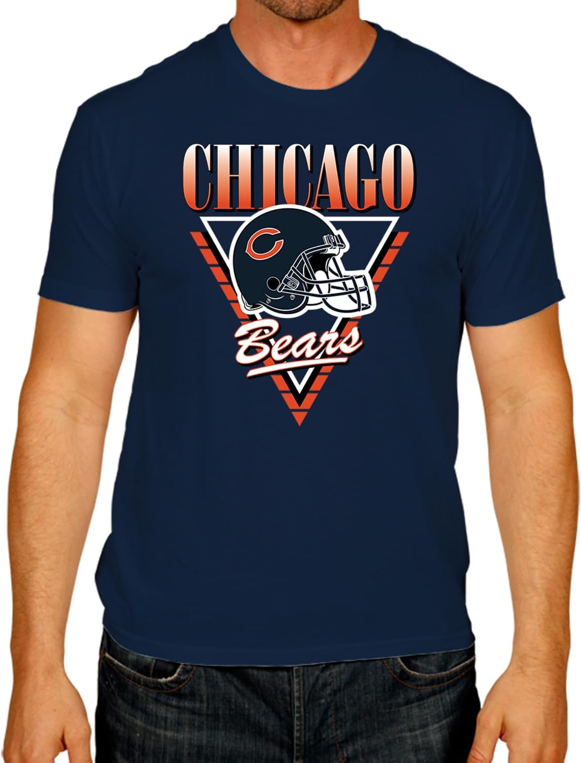 Chicago Bears NFL Team Logo Retro Unisex T-Shirt, Comfortable Tag-Less Adult Football Fan Apparel