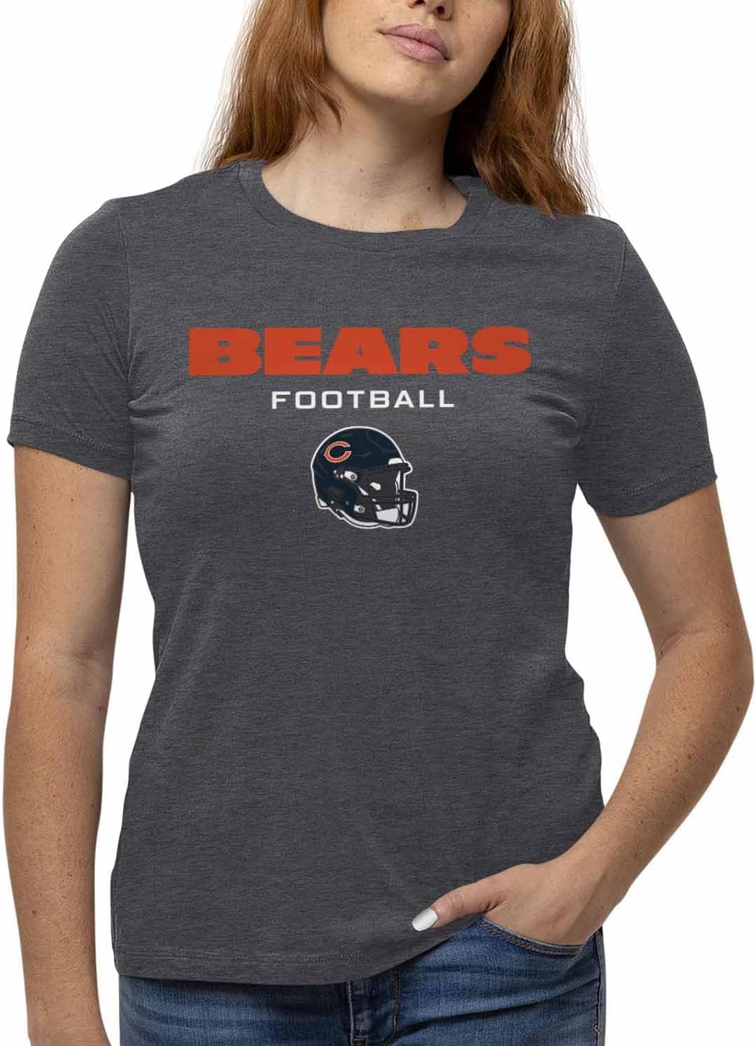 Official Chicago Bears NFL Football Team Helmet Short Sleeve Tagless T-Shirt Wear Your Team Pride