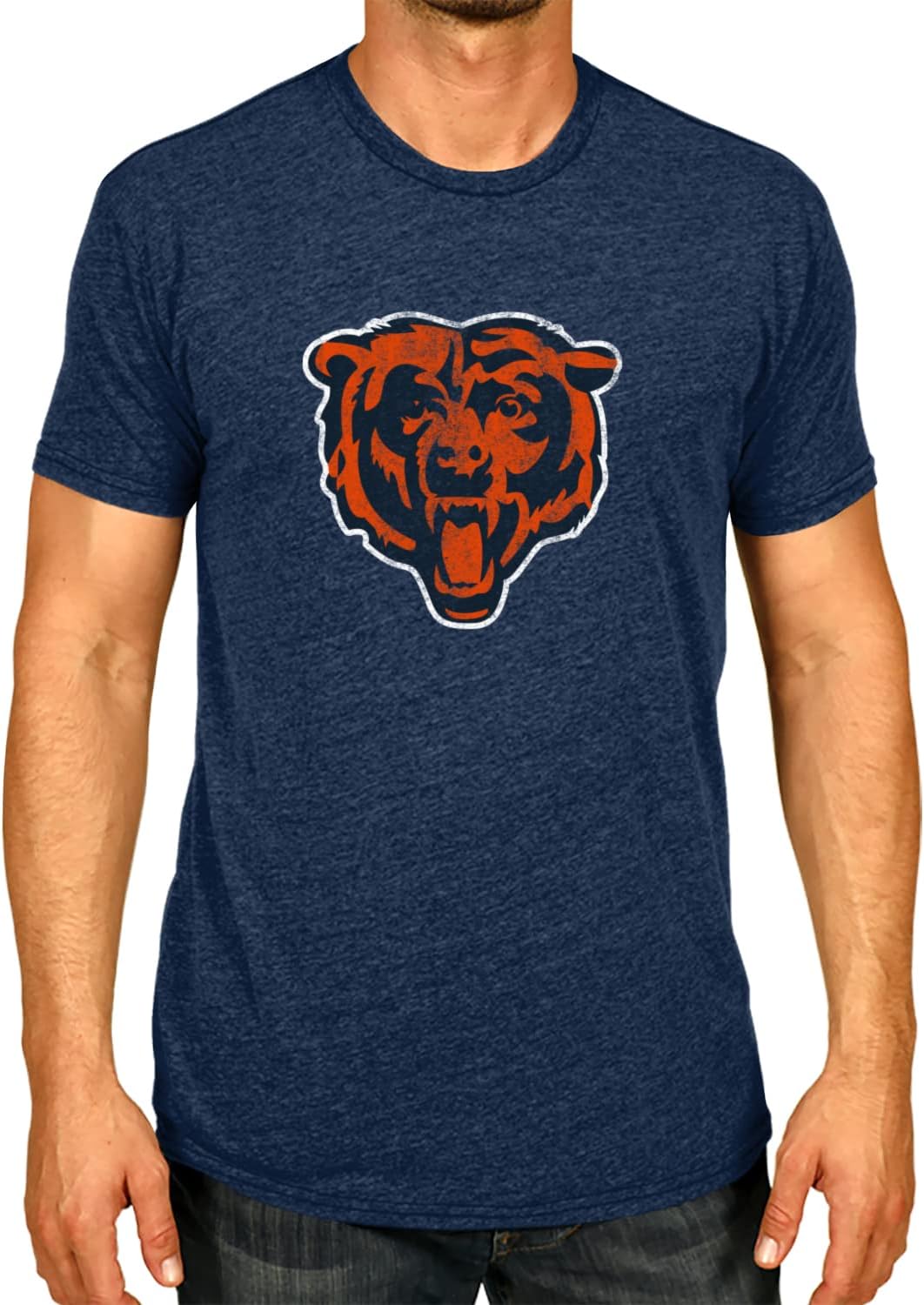 Official Chicago Bears NFL Team Apparel – Modern Throwback Cotton T-Shirt for Adults, Short Sleeve Sports Tee