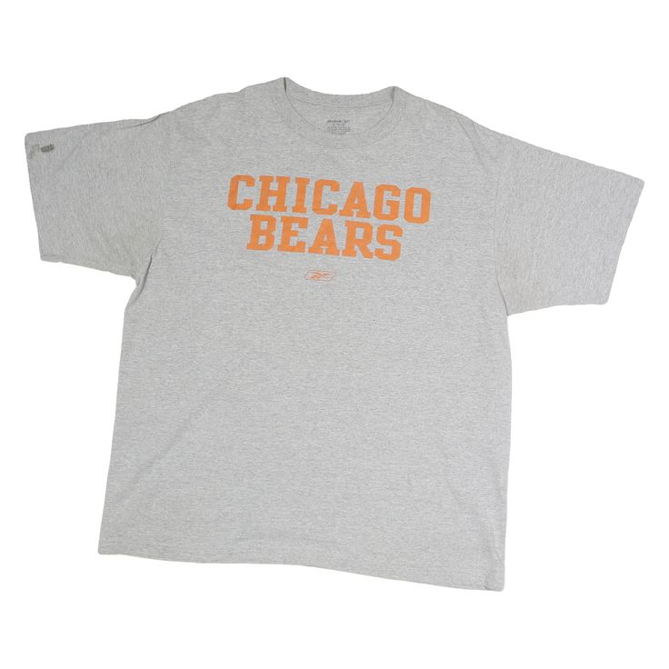 Official Reebok Men’s Chicago Bears Graphic Tee – Grey NFL Shirt