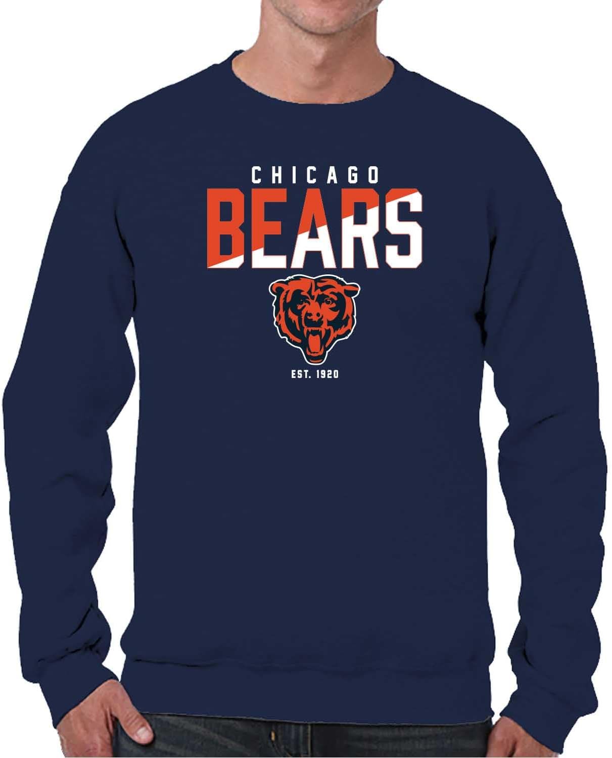 Team Fan Apparel Adult NFL Diagonal Fade Color Block Crewneck Sweatshirt – Officially Licensed – Tagless – Unisex Pullover